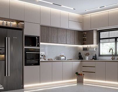 تفصيل مطبخ خشب سنديان طبيعي كلاسيك بالرياض - مطابخ خبراء الرياض