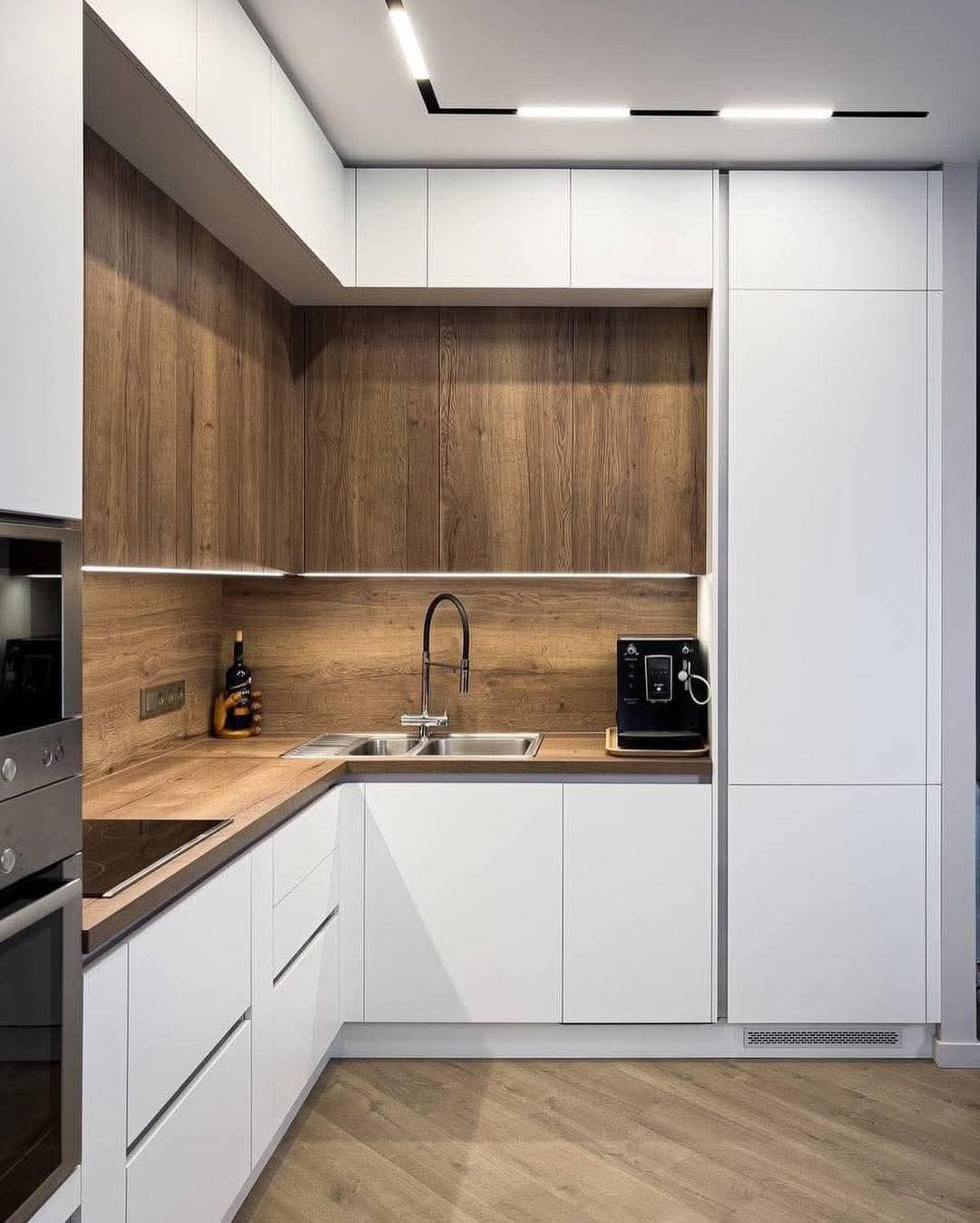 تركيب مطبخ المنيوم بتصميم خشبي بالرياض - مطابخ خبراء الرياض